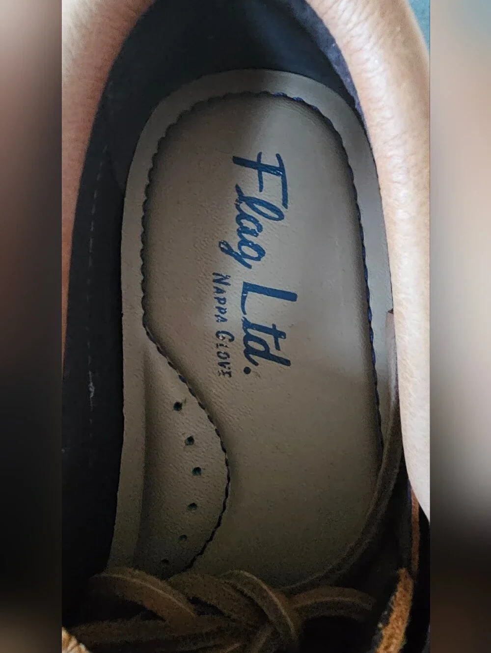 Flag LTD Leather Men's Tan Leather Boat Shoes - Lace-Up Casual Size 8 11.5 & 13M